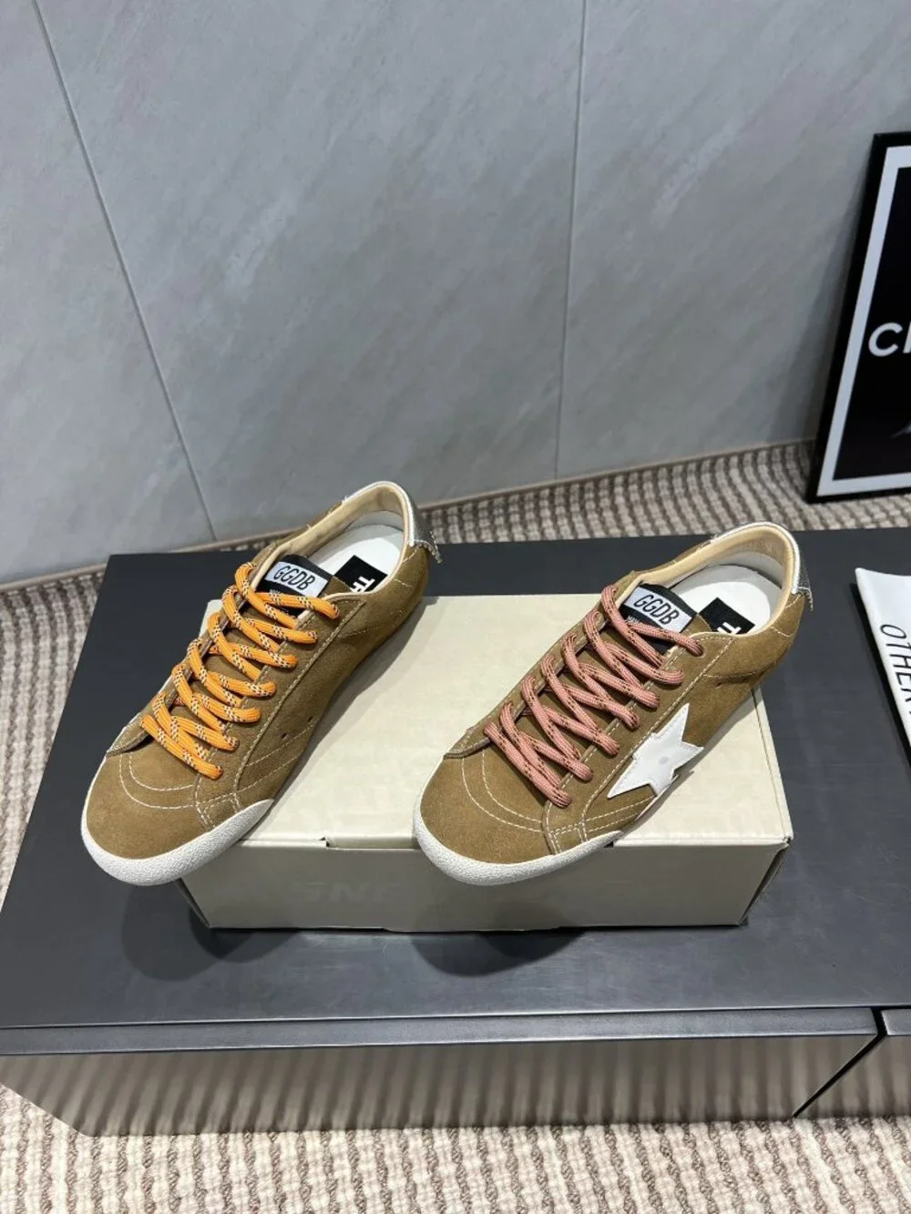 Golden Goose Tan Suede Star-Embellished Sneakers - Picture 3 of 9